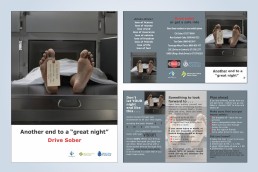 Toe tag drink drive awareness campaign